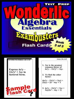 cover image of Wonderlic Test Prep Algebra Review - Exambusters Flash Cards - Workbook 3 of 3